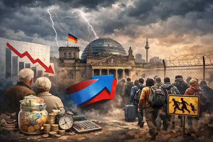 deutschland-politik-2026-rente-afd-bundestag Alice Weidel und AfD-Fraktion im Bundestag während der Haushaltsdebatte 2025 in Berlin