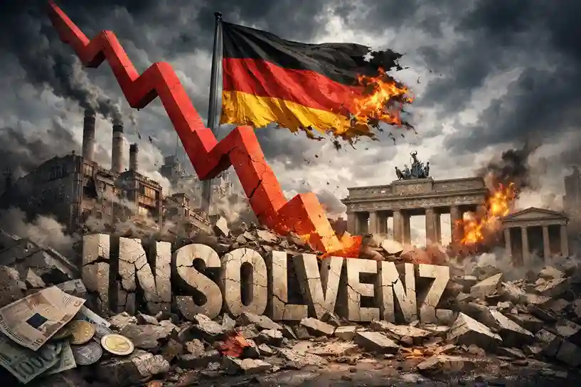 firmeninsolvenzen-deutschland-elfjahreshoch Symbolbild einer Firmeninsolvenz in Deutschland mit Hinweis auf Wirtschaftskrise und steigende Pleitezahlen