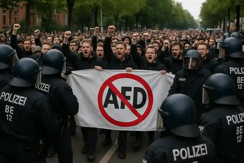 giessen-afd-proteste-gewalt Proteste in Gießen: Polizei und Demonstrierende geraten während Anti-AfD-Kundgebung aneinander
