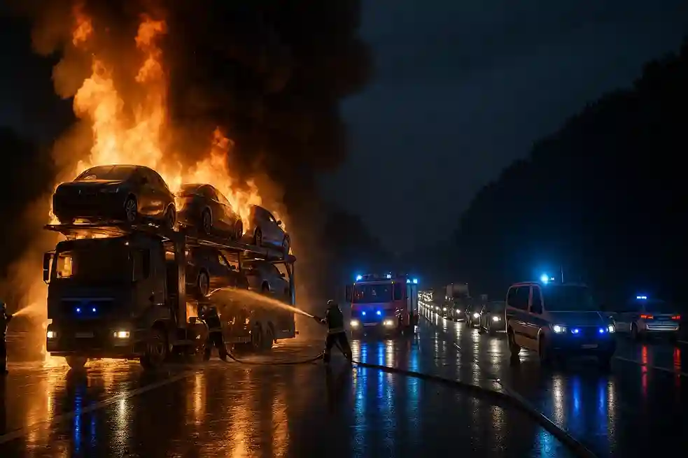 lkw-brand-a8-irschenberg-verkehrschaos Brennender Sattelzug auf der A8 bei Irschenberg sorgt für Vollsperrung und langen Stau Richtung Salzburg