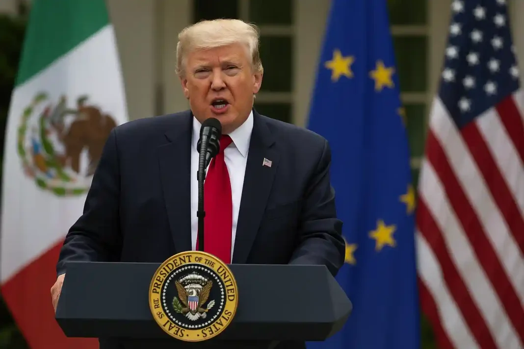 trump-us-strategie US-Präsident Donald Trump bei Air Force One vor Abflug