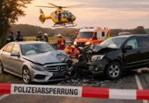 Tragischer Unfall Berne: 88-Jähriger stirbt, drei verletzt Unfall auf der B212 in Berne mit Mercedes und SUV