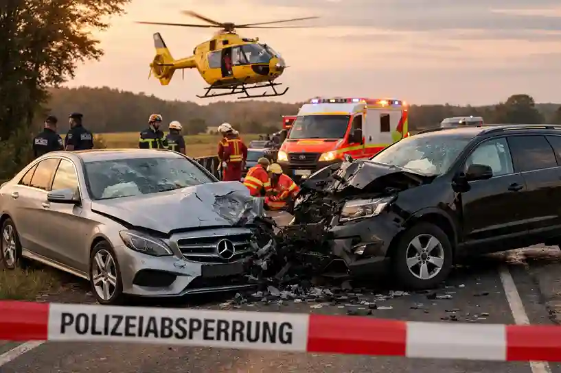 unfall-berne-b212-frontalzusammenstoss Unfall auf der B212 in Berne mit Mercedes und SUV