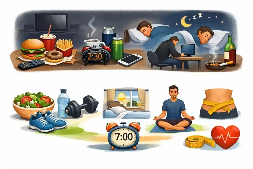 Illustration von viszeralem Bauchfett und seinen Auswirkungen auf innere Organe