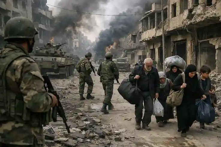 aleppo-sheikh-maqsoud-kontrolle-armee Syrische Soldaten sichern den Stadtteil Sheikh Maqsoud in Aleppo nach heftigen Kämpfen mit der SDF