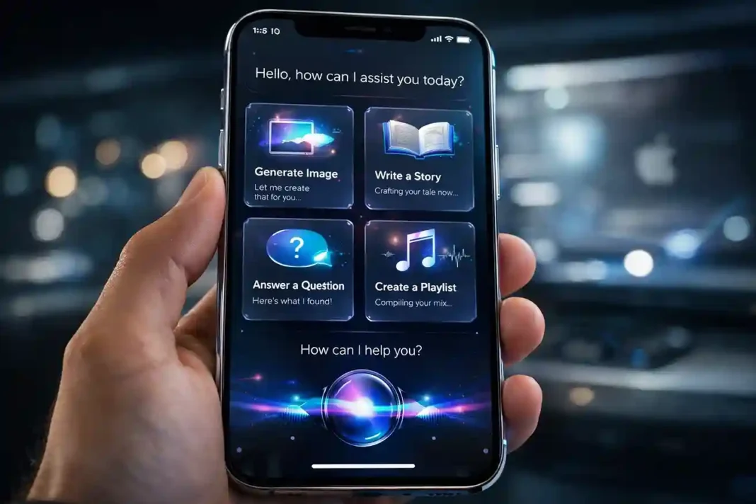 Apple Siri KI 2026 auf iPhone Bildschirm mit neuer Benutzeroberfläche