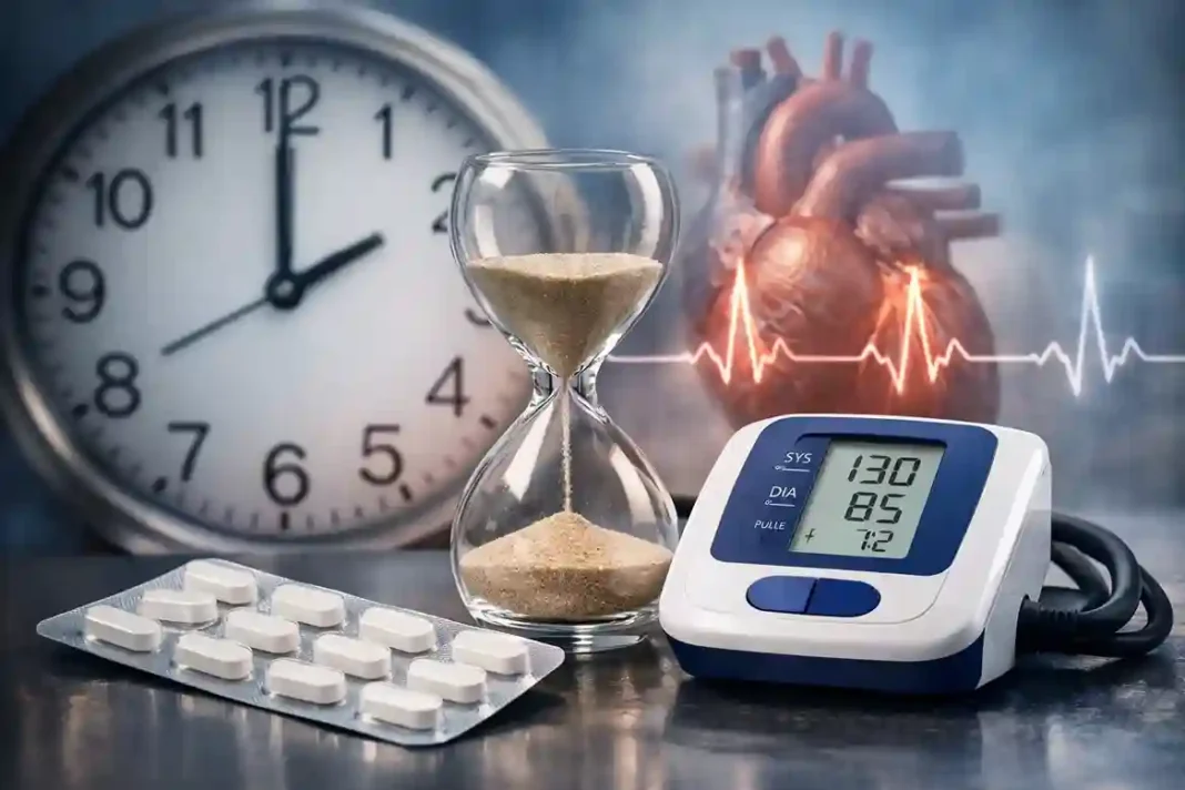 Blutdruckmessung: Arzt misst den Blutdruck eines Patienten zur Kontrolle