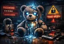 Bondu-Skandal: KI-Spielzeuge gefährden Kinder KI-Kinderspielzeug von Bondu und Symbolbild für offene Daten und verletzte Privatsphäre