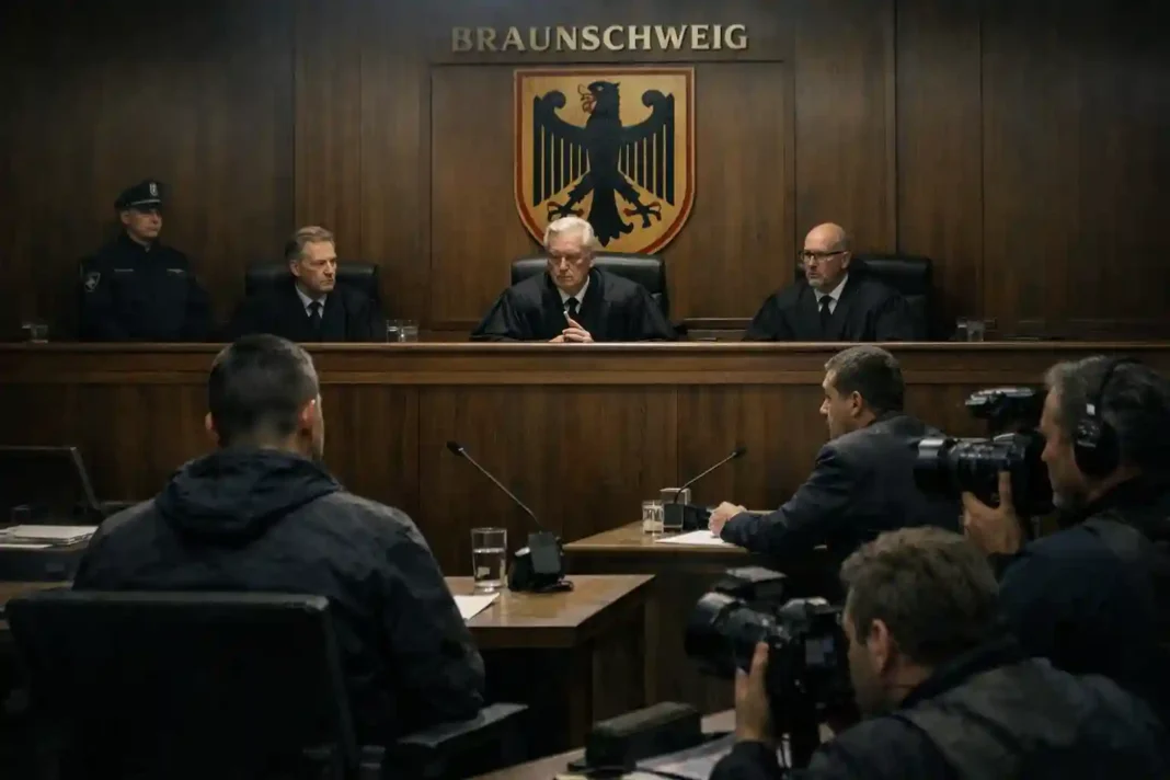 Gerichtssaal in Braunschweig mit Verurteilung im Brandmordfall