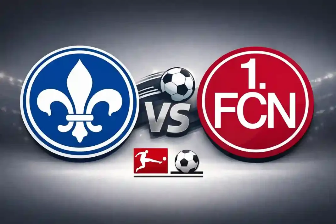 SV Darmstadt 98 gegen 1. FC Nürnberg im Duell der 2. Bundesliga