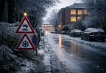 Eisglätte in NRW: Distanzunterricht und Bahn erholen sich Eisglätte auf Straßen in Nordrhein-Westfalen führt zu Distanzunterricht und Einschränkungen im Verkehr