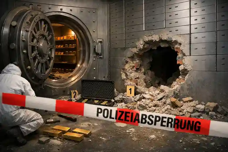 goldraub-sparkasse-bonn-2025. Sparkassen-Filiale in Bonn, aus der rund 20 Kilogramm Gold aus Schließfächern verschwunden sind