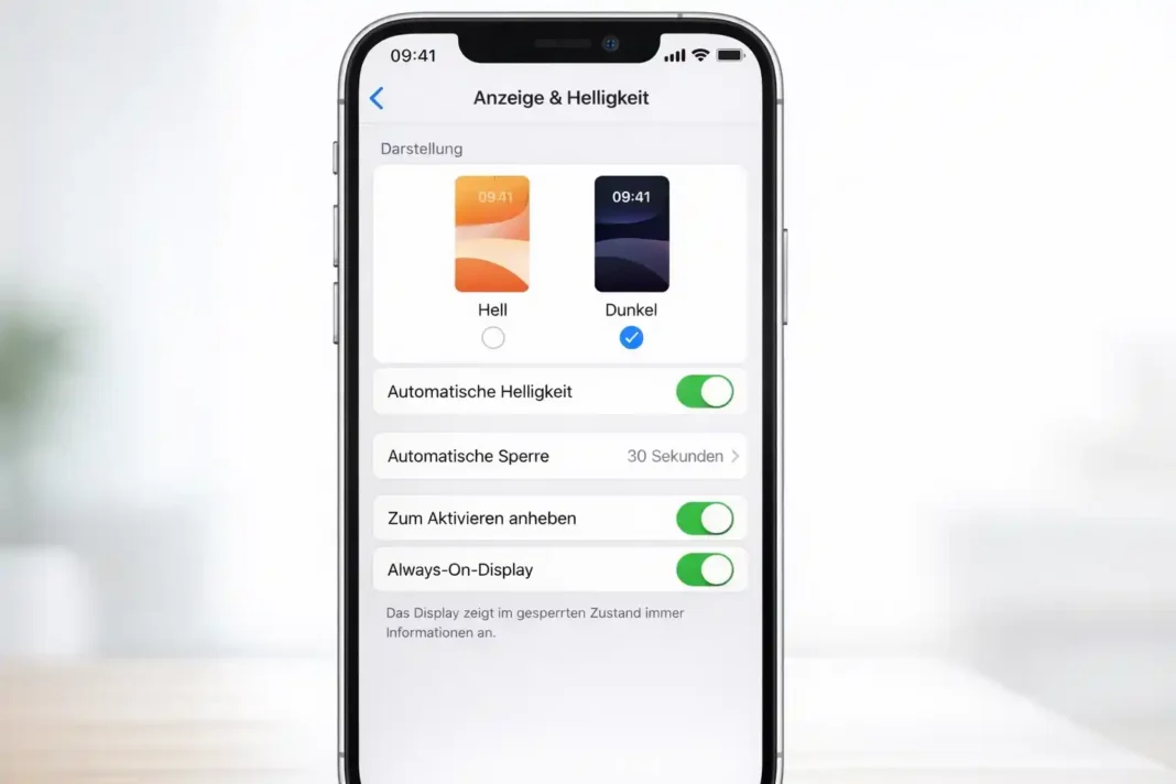 iPhone Bildschirm Einstellungen zur Akkuoptimierung
