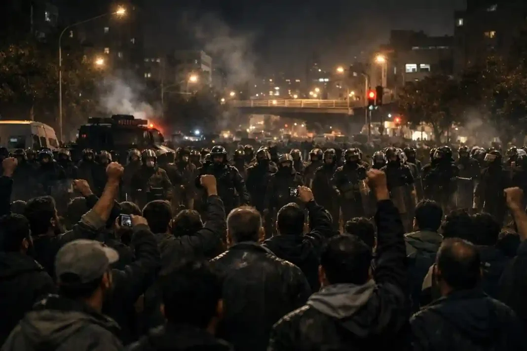 iran-proteste-sicherheitskraefte-eskalation Demonstranten in Teheran während landesweiter Proteste gegen die iranische Regierung