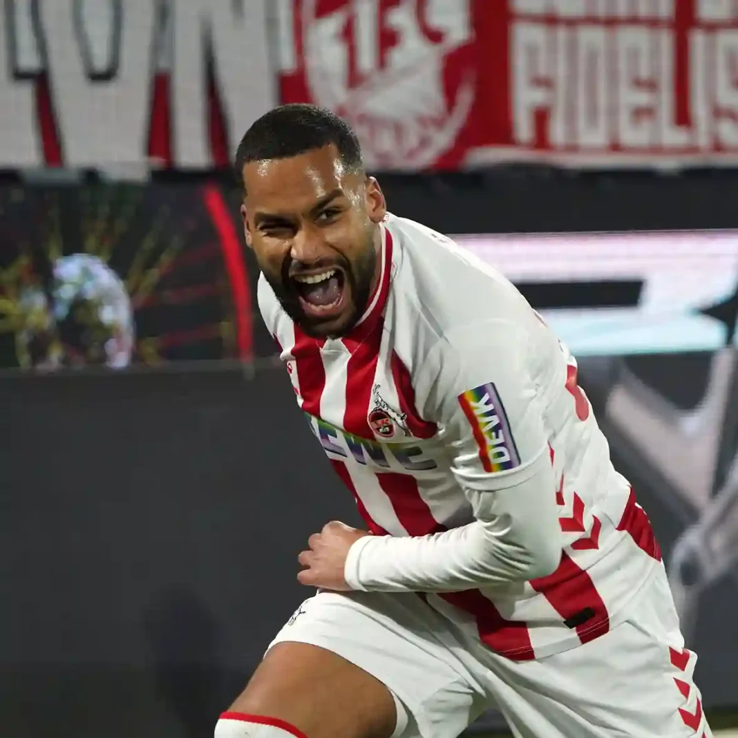 Linton Maina erzielt das Siegtor für Köln gegen Wolfsburg im Rhein Energie Stadion