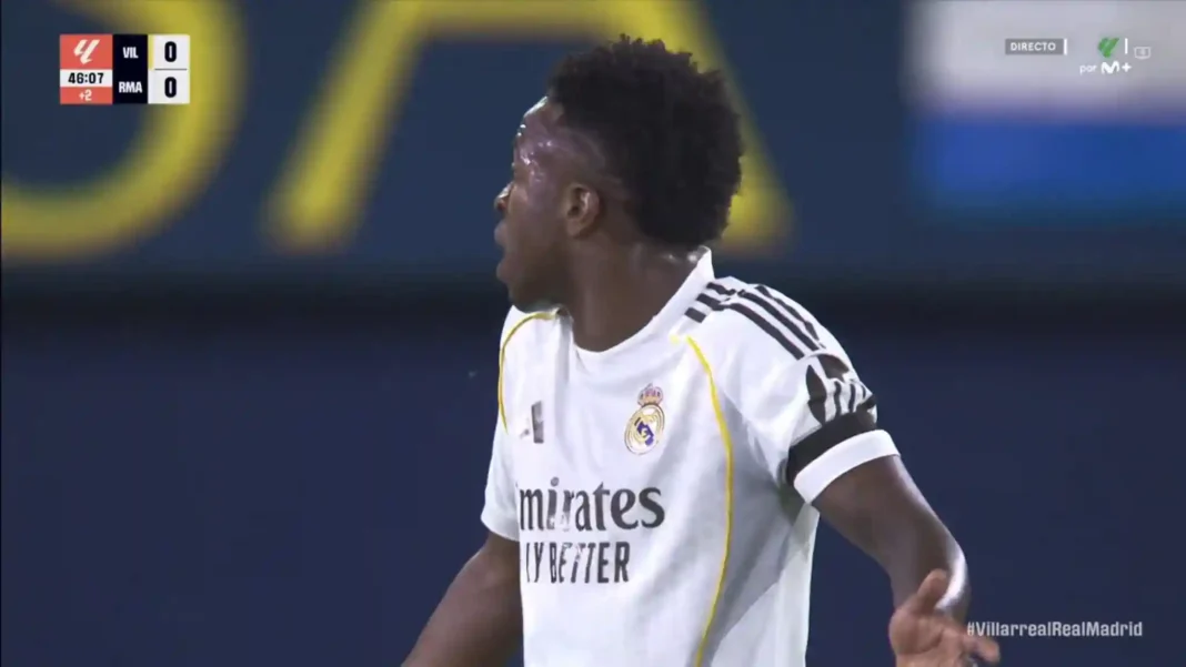 Kylian Mbappé jubelt nach seinem Tor für Real Madrid gegen Villarreal in LaLiga