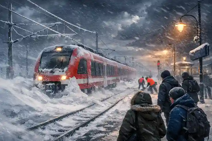 schneesturm-elli-bahnchaos Schneesturm Elli blockiert Züge und Bahnstrecken in Norddeutschland