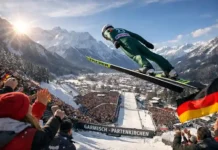 Vierschanzentournee 2026: DSV-Adler im Wettkampf Felix Hoffmann und Philipp Raimund beim Skisprung in Garmisch-Partenkirchen 2026