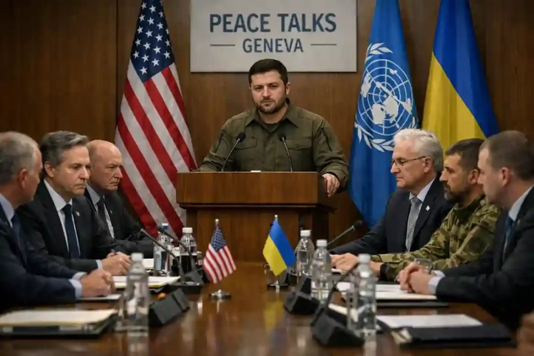 Ukraine stimmt Ukrainische und amerikanische Delegationen bei Genfer Friedensgesprächen