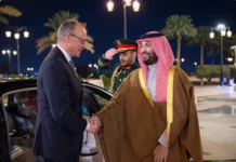 Merz auf Golf-Tour: Neue Allianzen für Energie und Waffen Friedrich Merz trifft Mohammed bin Salman während seiner Golfreise in Riad