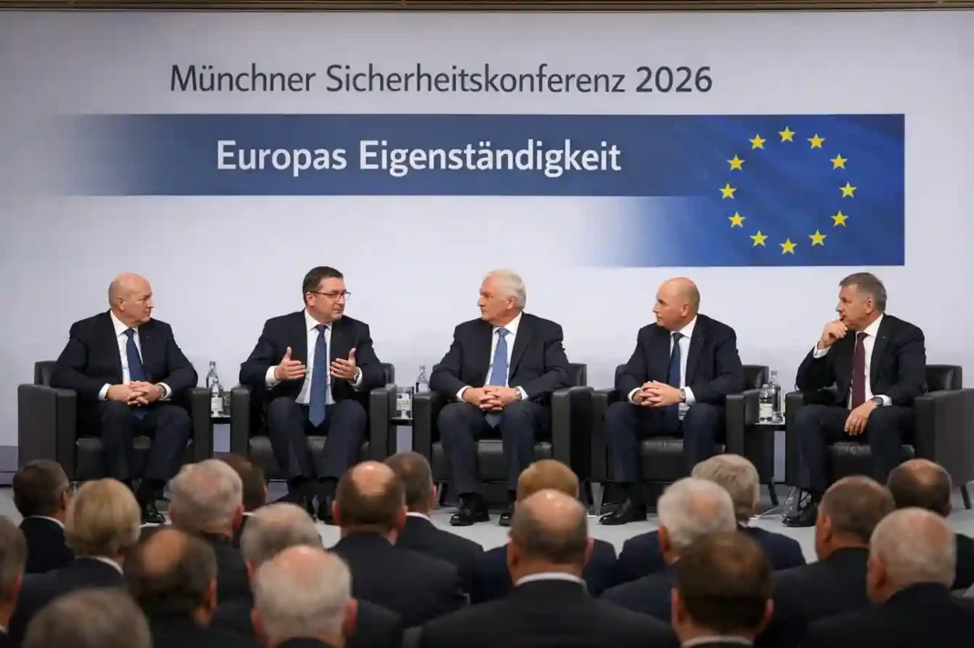 Teilnehmer der Münchner Sicherheitskonferenz 2026 bei Diskussionen über Verteidigung und NATO