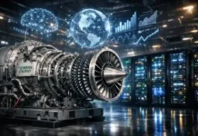 Siemens Energy explodiert dank KI-Boom 2026 Siemens Energy Gasturbine für KI-Rechenzentrum in moderner Industrieanlage