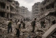 Syrer-Rückkehr aus Deutschland löst heftigen Streit aus! Syrische Flüchtlingsfamilie mit Gepäck vor Rückkehr in ein zerstörtes Heimatland