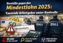 Mindestlohn : Verstöße und Kontrollen in Deutschland Zollbeamte bei Kontrollen zur Einhaltung des Mindestlohns in Deutschland 2025